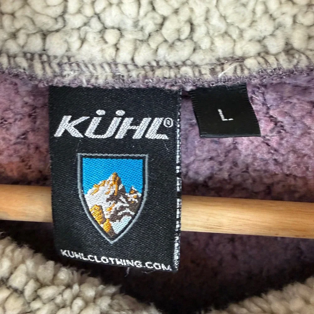 KÜHL Alfpaca Fleece Pullover Large Purple Quarter Zip Hiking Gorpcore Sherpa